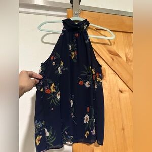 Tahari Navy Floral Dress